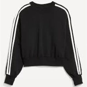 Old Navy SoComfy black with white sleeve stripes sweatshirt women’s size XXL